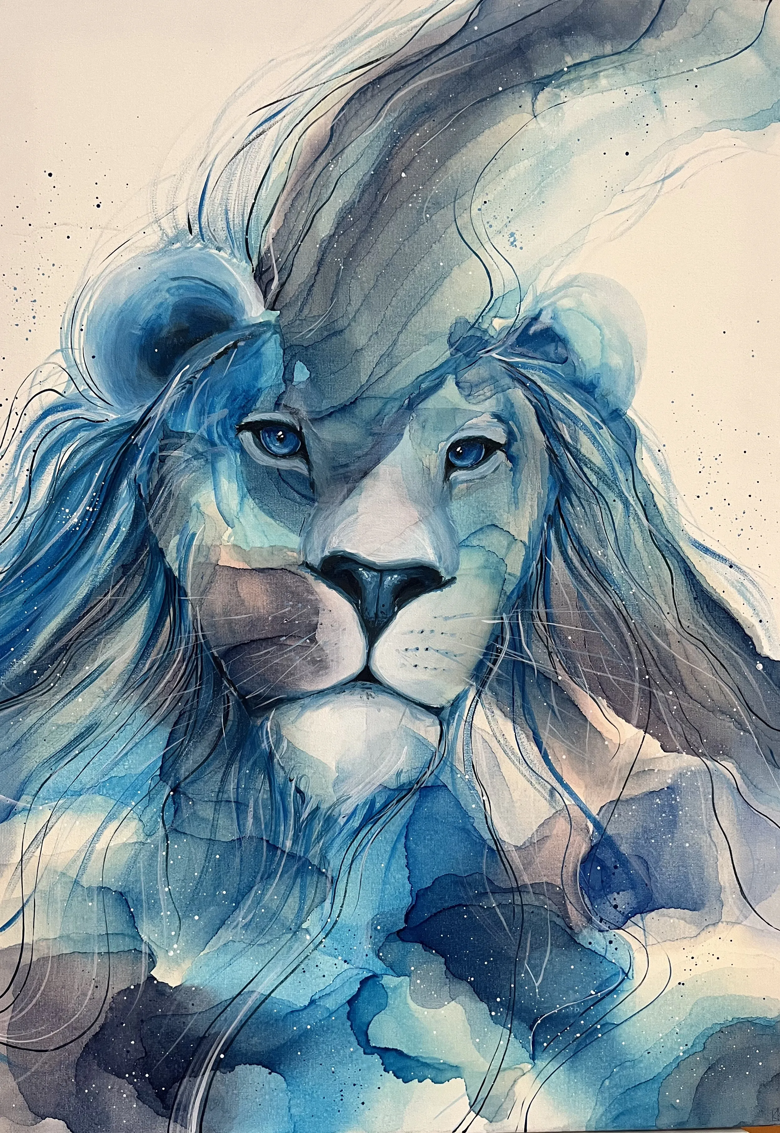 Image of Cold Majesty by Kate Bortnik, size: 60*80 cm, made of Canvas, acrylic, alcohol inks, Painting medium, from Lviv, Ukraine, part of the Africa series