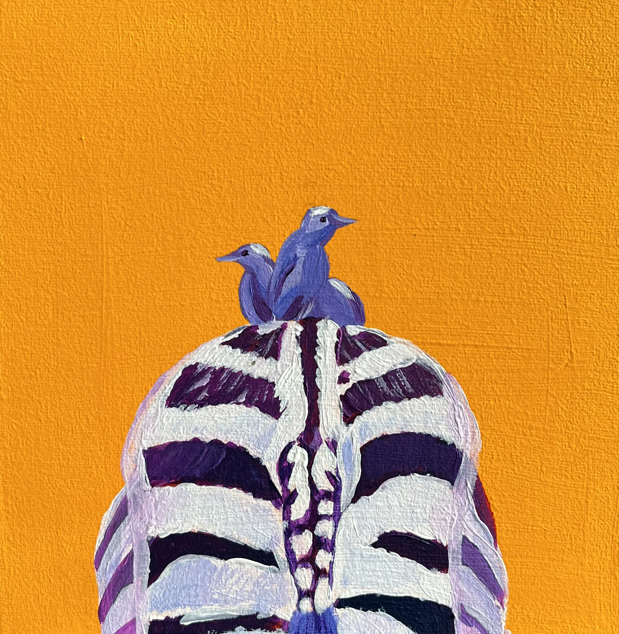 Image of Birds by Kate Bortnik, size: 20*20 cm, made of Canvas, acrylic, Painting medium, from Lviv, Ukraine, part of the Africa series, priced at $35