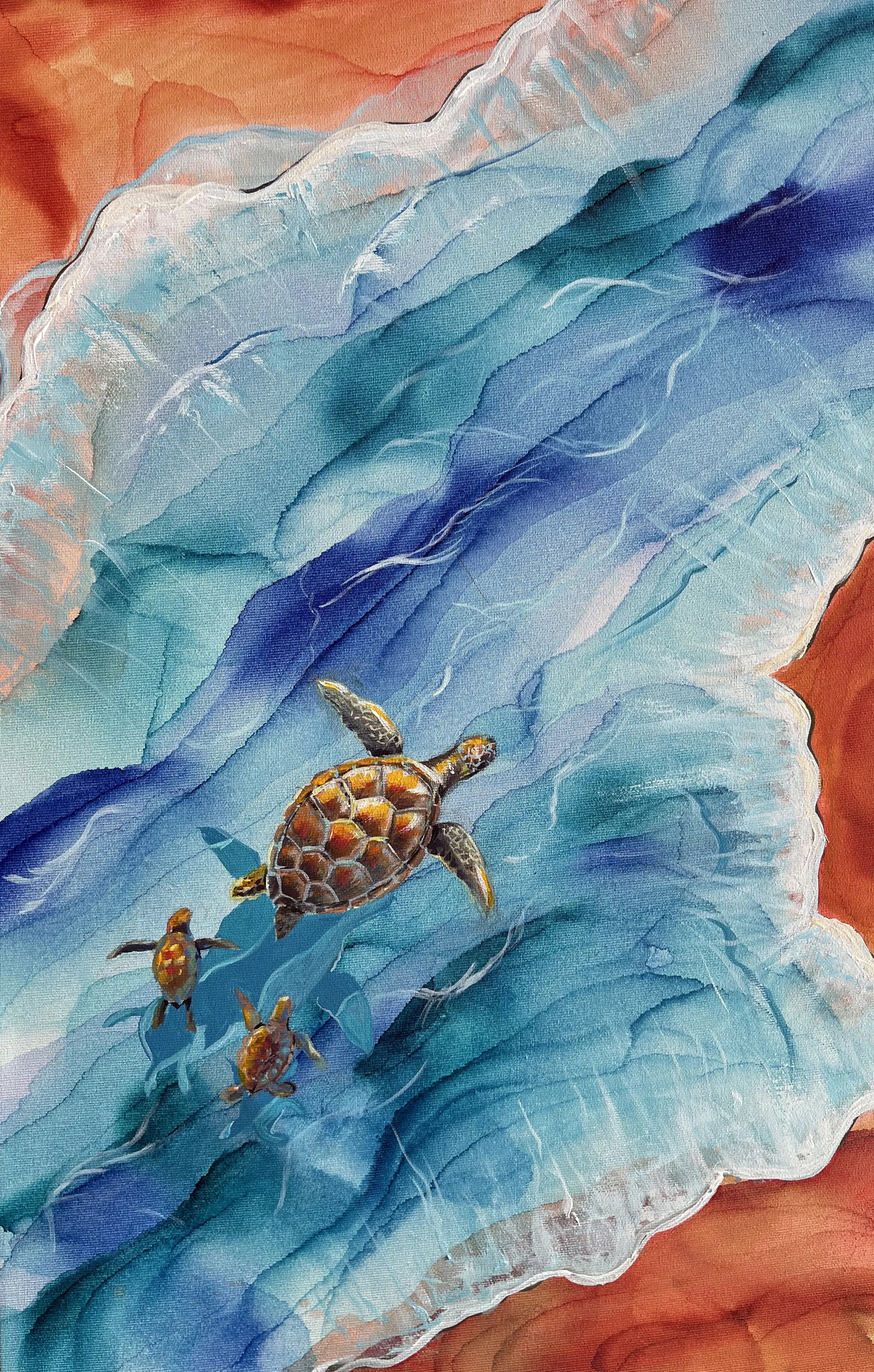 Image of Resumption by Kate Bortnik, size: 40*60, made of Canvas, acrylic, alcohol inks, Painting medium, from Lviv, Ukraine, part of the Africa series, priced at $250