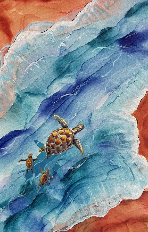 Image of Resumption by Kate Bortnik, size: 40*60, made of Canvas, acrylic, alcohol inks, Painting medium, from Lviv, Ukraine, part of the Africa series, priced at $250